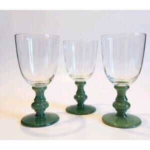 Villeroy and Boch ISABELLE Green Claret Wine Glass 6⅜" Set Of 3 GUC Replacement